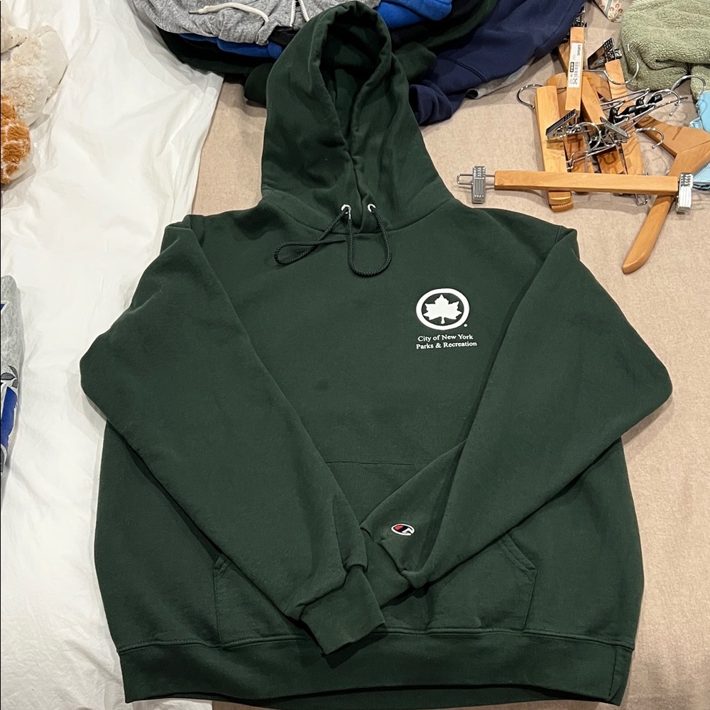 ONLYNY Champion Dark Green Parks & Rec Hoodie